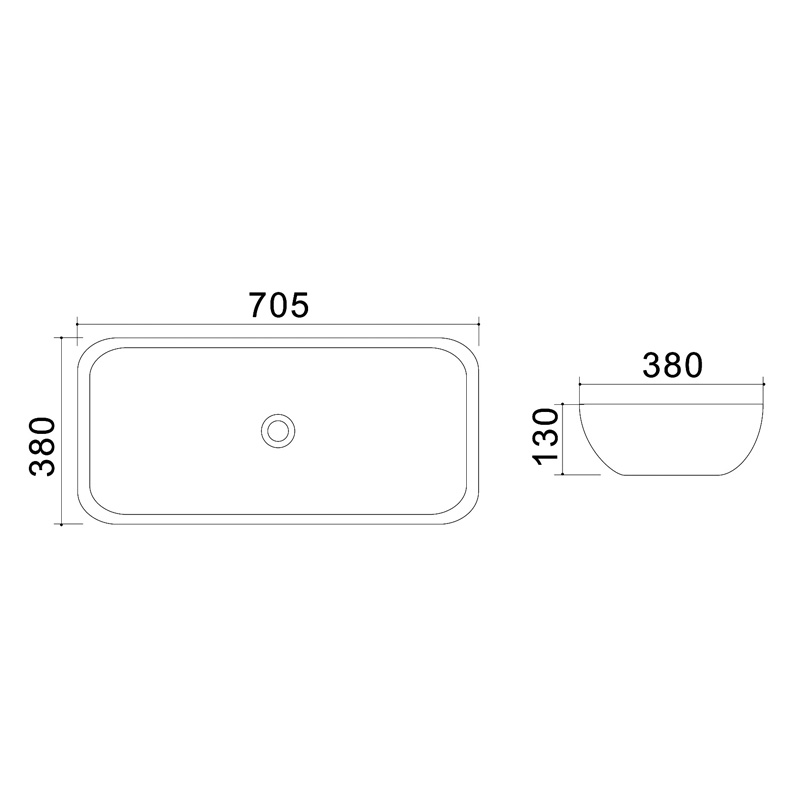 картинка Раковина накладная Azario 70.5х38х13 фаянс, цвет Белый (AZ4959A) от магазина Сантехника.SpecialFlat
