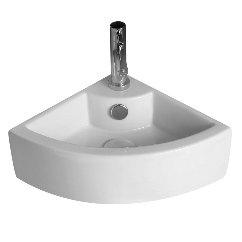 картинка Раковина угловая Azario 43.5х31х12.5 фаянс, цвет Белый (AZ4299) от магазина Сантехника.SpecialFlat