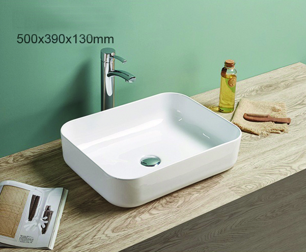 картинка Раковина накладная Azario 50х39х13 фаянс, цвет Белый (AZ78109) от магазина Сантехника.SpecialFlat