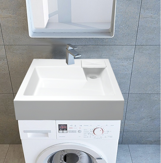 картинка Раковина подвесная Azario Slim 60х60х11 Белый (CS00078302) от магазина Сантехника.SpecialFlat