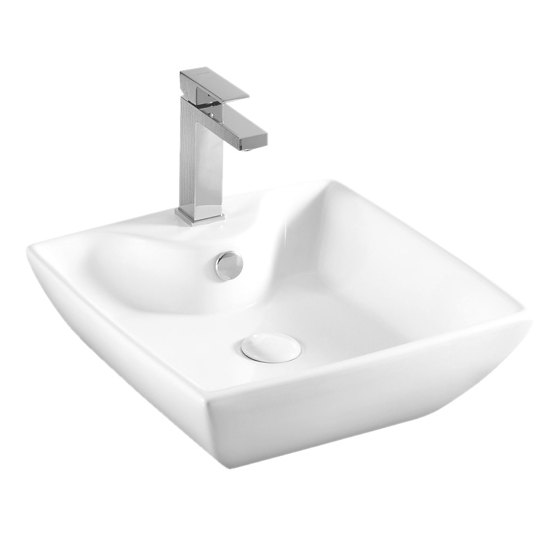 картинка Раковина накладная Azario 43.5х43.5х15 фаянс, цвет Белый (AZ4263) от магазина Сантехника.SpecialFlat