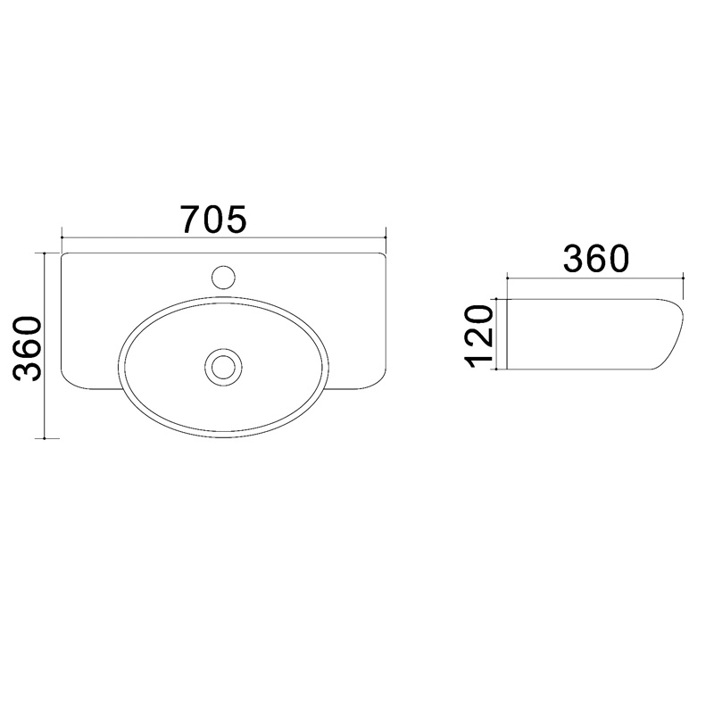 картинка Раковина накладная Azario 70.5х36х12 фаянс, цвет Белый матовый (AZ4360T) от магазина Сантехника.SpecialFlat