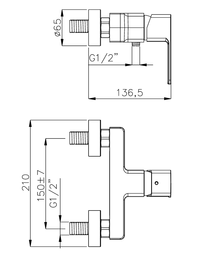 картинка Смеситель для душа Azario CADEO без излива, хром (AZ-15940601) от магазина Сантехника.SpecialFlat