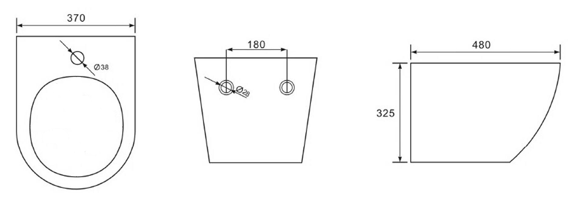 картинка Биде подвесное Azario Grado 37х48х32.5 фаянс (AZ0046BWSP) от магазина Сантехника.SpecialFlat