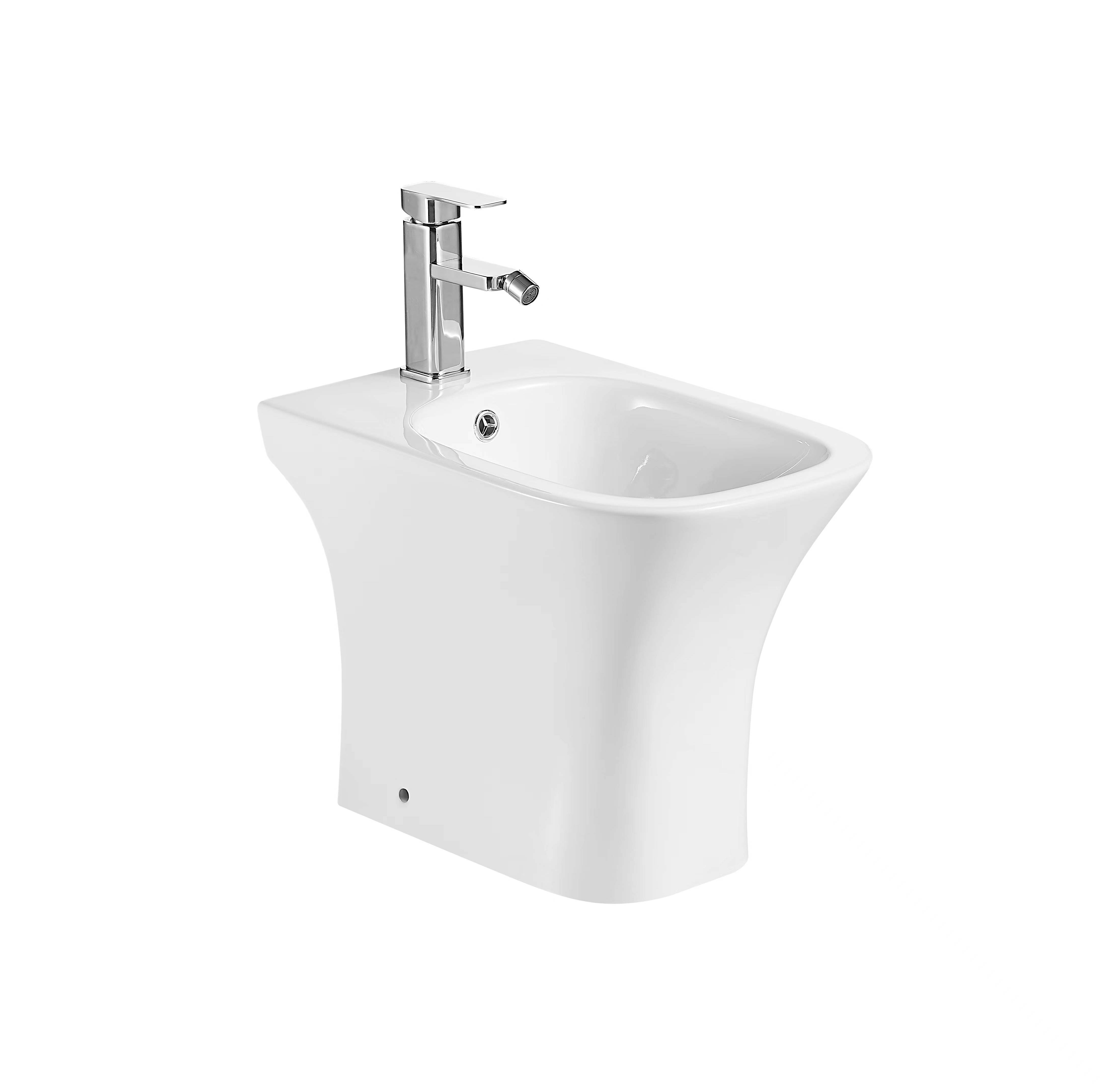 картинка Биде напольное Azario FRETTA SQUARE 34х52.5х40 фаянс (AZ1215C) от магазина Сантехника.SpecialFlat