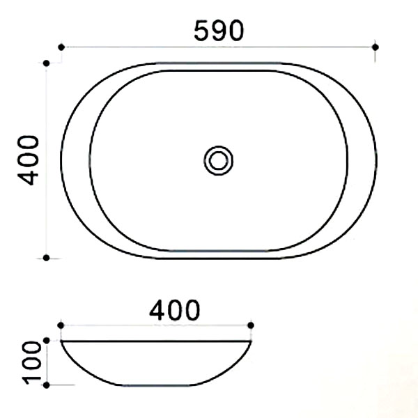 картинка Раковина накладная Azario 59х40х10 фаянс, цвет Белый (AZ4542) от магазина Сантехника.SpecialFlat