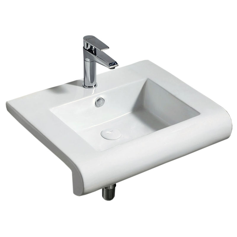 картинка Раковина подвесная Azario 60.5х48.5х17 фаянс, цвет Белый (AZ40032605) от магазина Сантехника.SpecialFlat